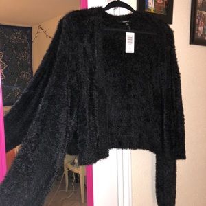 Torrid size 3 fuzzy black sweater shrug NWT